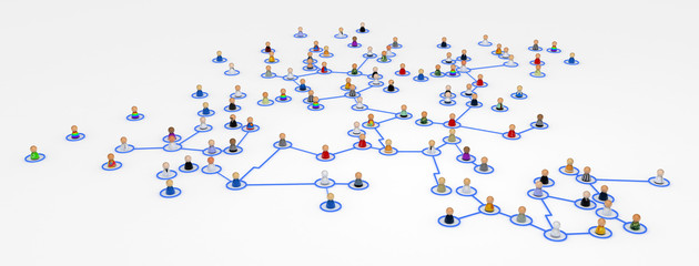 Naklejka premium Cartoon Crowd, Complex System