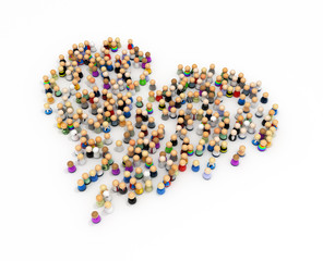 Cartoon Crowd, Heart Shape