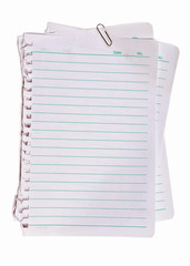 note paper and metal pape clip