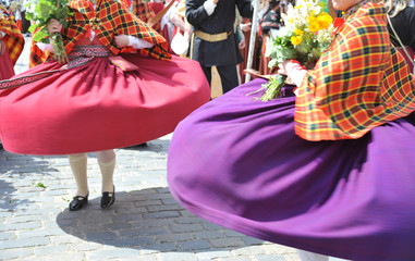 The Latvian national dances on a holiday in Riga