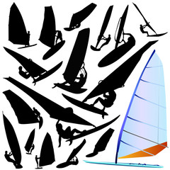 wind surfing vector