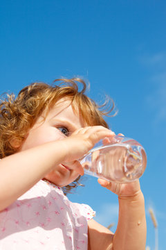 Girl drinking water