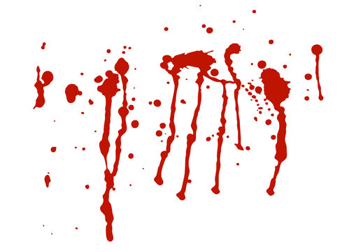 Blutflecken, Illustration auf wei&szlig;em Hintergrund