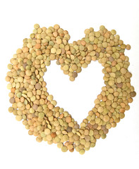 lentejas en forma corazón