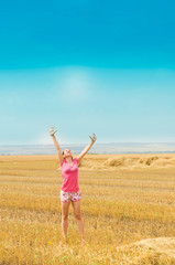 rural girl in hay.