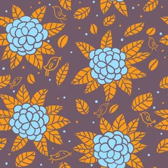 Gordijnen Modern floral seamless pattern © smilewithjul