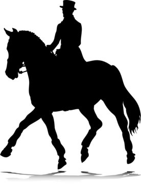 horse and man vector silhouettes