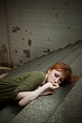 Naklejka premium Young redhead woman