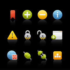 Icon Set in Black - Internet and Comunications