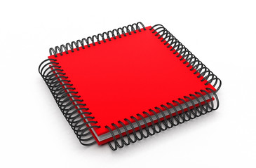closed red notepad