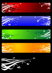 Colorful banners with floral