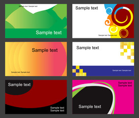 Set of business cards isolated on background