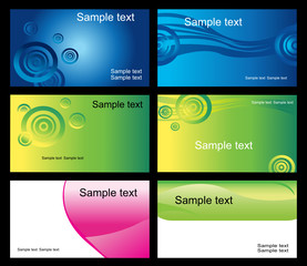 Set of business cards isolated on background