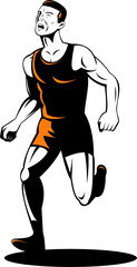 Marathon runner running to the finish