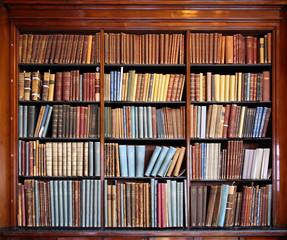 altes Bücherregal der Bibliothek