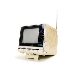 Vintage Portable Television Isolated