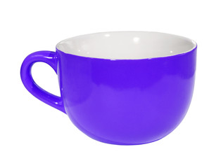 purple, violet Cup on the white background (isolated).