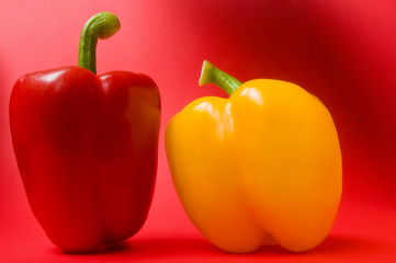 Ungleiches Paar, Paprika rot und gelb