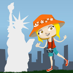 tourist with newyork