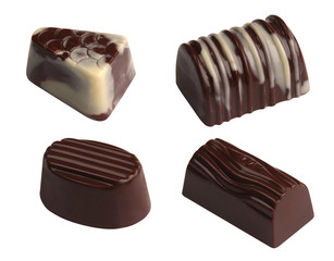 Chocolates. Clipping path