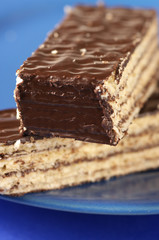 Chocolate wafer close-up