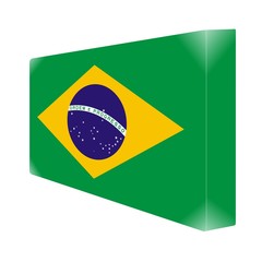 brique glassy avec drapeau br&eacute;sil brazil