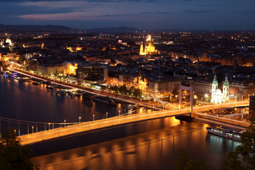 A panorama photo of Budapest, Hungary.