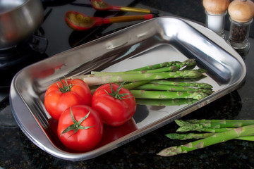 Vegetables in a tray