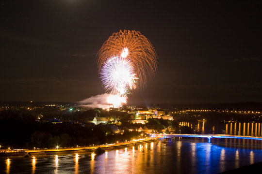 Fireworks over fortress