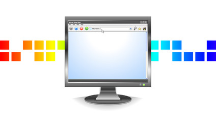 Blank Computer Monitor with Abstract Pattern