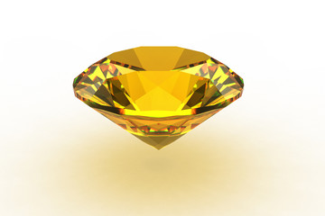 Yellow round topaz gemstone
