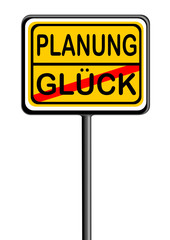 Information auf Schild