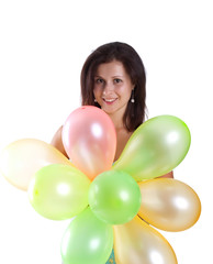 Cute young girl with balloons