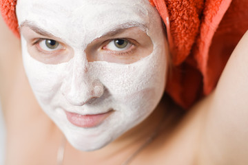 woman with face pack