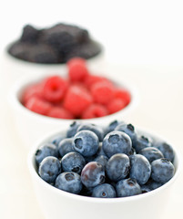 Fresh berries: blueberries, raspberries and blackberries