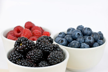 Fresh berries: blackberries, blueberries and raspberries