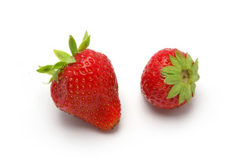 Fraises sur fond blanc
