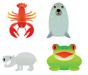 Some cartoon animals