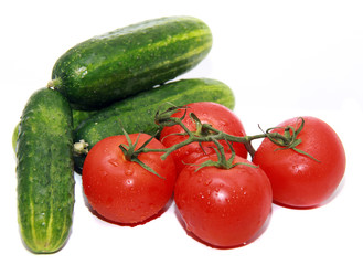 tomato and cucumber