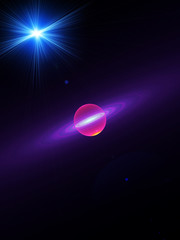 Obraz na płótnie Canvas planet, space, rays of light