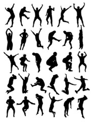 personas saltando en vector