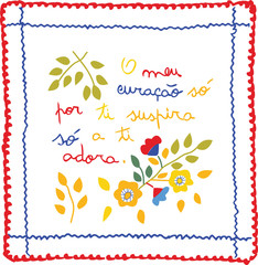 Lenço dos Namorados Valentine´s Embroidery Scarf