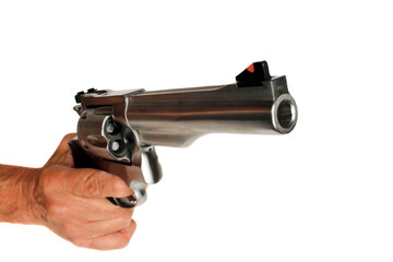 44 Magnum Handgun Revolver isolated - obrazy, fototapety, plakaty