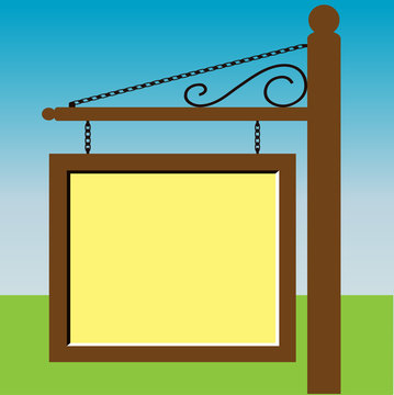 Blank Square Sign Post