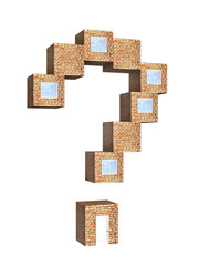 3d house in the form of a question mark