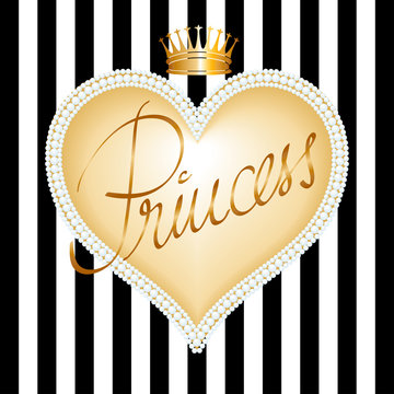 Princess-Herzrahmen mit Perlen und Krone