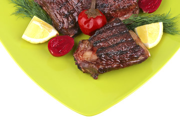 roast rib's on green dish