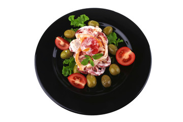 tomatoes salad and olives