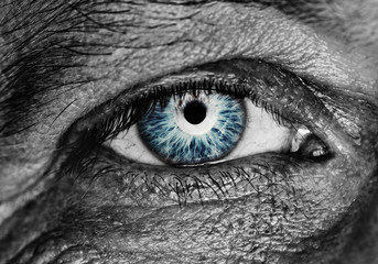 Monochrome picture of a human eye