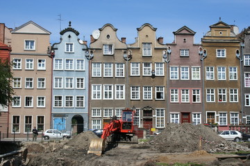 Facade of houses in Gdansk Poland